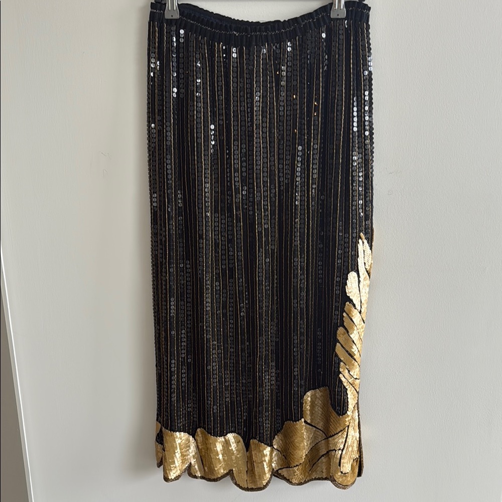 Black and Gold Sequin Skirt